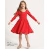 imageStelle Long Sleeve Girls Dress Toddler Fall Dresses Skater Twirl Cotton ALine Dress for School Casual HolidayRed