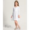 imageStelle Long Sleeve Girls Dress Toddler Fall Dresses Skater Twirl Cotton ALine Dress for School Casual HolidayWhite