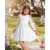 imageStelle Long Sleeve Girls Dress Toddler Fall Dresses Skater Twirl Cotton ALine Dress for School Casual HolidayWhite