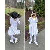 imageStelle Long Sleeve Girls Dress Toddler Fall Dresses Skater Twirl Cotton ALine Dress for School Casual HolidayWhite