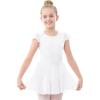 imageStelle Ballet Leotards for Girls Dance Leotard with Skirt Toddler Pink Ballet Outfit Ruffle Sleeve Kids Dance Dress1whiteshiny Skirt