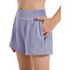 imageStelle Girls Athletic Shorts with Liner Zipper Pockets Elastic Waist Running Shorts Sports Active Shorts for Teen KidsPurple Haze