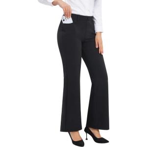 imageStelle Womens 30quot Bootcut Dress Pants Work Slacks with Pockets Stretchy High Waisted Business OfficeBlack1