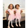 imageStelle Ballet Leotards for Girls Long Sleeve Dance Dress Outfit Combo with Skirt and Tights ToddlerLittle KidBig Kid1ballet Pink
