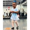 imageStelle Ballet Leotards for Girls Long Sleeve Dance Dress Outfit Combo with Skirt and Tights ToddlerLittle KidBig Kid1blue