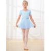 imageStelle Ballet Leotards for Girls Long Sleeve Dance Dress Outfit Combo with Skirt and Tights ToddlerLittle KidBig Kid1blue