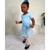 imageStelle Ballet Leotards for Girls Long Sleeve Dance Dress Outfit Combo with Skirt and Tights ToddlerLittle KidBig Kid1blue