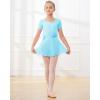 imageStelle Ballet Leotards for Girls Long Sleeve Dance Dress Outfit Combo with Skirt and Tights ToddlerLittle KidBig Kid1pool Bule