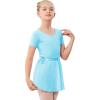 imageStelle Ballet Leotards for Girls Long Sleeve Dance Dress Outfit Combo with Skirt and Tights ToddlerLittle KidBig Kid1pool Bule