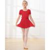 imageStelle Ballet Leotards for Girls Long Sleeve Dance Dress Outfit Combo with Skirt and Tights ToddlerLittle KidBig Kid1red