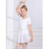 imageStelle Ballet Leotards for Girls Long Sleeve Dance Dress Outfit Combo with Skirt and Tights ToddlerLittle KidBig Kid1white