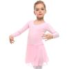 imageStelle Ballet Leotards for Girls Long Sleeve Dance Dress Outfit Combo with Skirt and Tights ToddlerLittle KidBig Kid2ballet Pink Long Sleeve