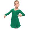 imageStelle Ballet Leotards for Girls Long Sleeve Dance Dress Outfit Combo with Skirt and Tights ToddlerLittle KidBig Kid2green Long Sleeve