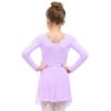 imageStelle Ballet Leotards for Girls Long Sleeve Dance Dress Outfit Combo with Skirt and Tights ToddlerLittle KidBig Kid2lavender Long Sleeve