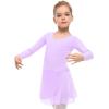 imageStelle Ballet Leotards for Girls Long Sleeve Dance Dress Outfit Combo with Skirt and Tights ToddlerLittle KidBig Kid2lavender Long Sleeve