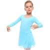 imageStelle Ballet Leotards for Girls Long Sleeve Dance Dress Outfit Combo with Skirt and Tights ToddlerLittle KidBig Kid2pool Blue Long Sleeve