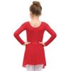 imageStelle Ballet Leotards for Girls Long Sleeve Dance Dress Outfit Combo with Skirt and Tights ToddlerLittle KidBig Kid2red Long Sleeve