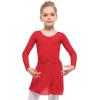 imageStelle Ballet Leotards for Girls Long Sleeve Dance Dress Outfit Combo with Skirt and Tights ToddlerLittle KidBig Kid2red Long Sleeve