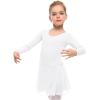 imageStelle Ballet Leotards for Girls Long Sleeve Dance Dress Outfit Combo with Skirt and Tights ToddlerLittle KidBig Kid2white Long Sleeve