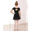imageStelle Ballet Leotards for Girls Long Sleeve Dance Dress Outfit Combo with Skirt and Tights ToddlerLittle KidBig Kid3black Bow Back