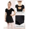 imageStelle Ballet Leotards for Girls Long Sleeve Dance Dress Outfit Combo with Skirt and Tights ToddlerLittle KidBig Kid3black Bow Back