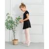 imageStelle Ballet Leotards for Girls Long Sleeve Dance Dress Outfit Combo with Skirt and Tights ToddlerLittle KidBig Kid4black Ruffle Sleeve
