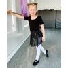 imageStelle Ballet Leotards for Girls Long Sleeve Dance Dress Outfit Combo with Skirt and Tights ToddlerLittle KidBig Kid5black Shiny Skirt