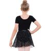 imageStelle Ballet Leotards for Girls Long Sleeve Dance Dress Outfit Combo with Skirt and Tights ToddlerLittle KidBig Kid5black Shiny Skirt