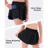imageStelle Girls Flowy Shorts with Pockets Athletic Running Skirt High Waist Butterfly 2 in 1 Sports Short 516 YearsBlack