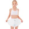 imageStelle Girls Flowy Shorts with Pockets Athletic Running Skirt High Waist Butterfly 2 in 1 Sports Short 516 YearsBlackwhitecotton Candy