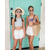 imageStelle Girls Flowy Shorts with Pockets Athletic Running Skirt High Waist Butterfly 2 in 1 Sports Short 516 YearsBlackwhitelavender