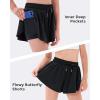 imageStelle Girls Flowy Shorts with Pockets Athletic Running Skirt High Waist Butterfly 2 in 1 Sports Short 516 YearsCotton Candyblackmint Green