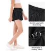 imageStelle Girls Flowy Shorts with Pockets Athletic Running Skirt High Waist Butterfly 2 in 1 Sports Short 516 YearsCotton Candyblackmint Green