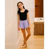 imageStelle Girls Flowy Shorts with Pockets Athletic Running Skirt High Waist Butterfly 2 in 1 Sports Short 516 YearsLavender
