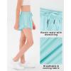 imageStelle Girls Flowy Shorts with Pockets Athletic Running Skirt High Waist Butterfly 2 in 1 Sports Short 516 YearsLight Blue