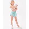 imageStelle Girls Flowy Shorts with Pockets Athletic Running Skirt High Waist Butterfly 2 in 1 Sports Short 516 YearsLight Blue