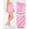 imageStelle Girls Flowy Shorts with Pockets Athletic Running Skirt High Waist Butterfly 2 in 1 Sports Short 516 YearsLight Bluecotton Candylavender
