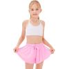 imageStelle Girls Flowy Shorts with Pockets Athletic Running Skirt High Waist Butterfly 2 in 1 Sports Short 516 YearsLight Bluecotton Candylavender