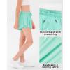 imageStelle Girls Flowy Shorts with Pockets Athletic Running Skirt High Waist Butterfly 2 in 1 Sports Short 516 YearsMint Green