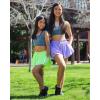imageStelle Girls Flowy Shorts with Pockets Athletic Running Skirt High Waist Butterfly 2 in 1 Sports Short 516 YearsNeon Yellow