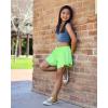 imageStelle Girls Flowy Shorts with Pockets Athletic Running Skirt High Waist Butterfly 2 in 1 Sports Short 516 YearsNeon Yellow