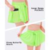 imageStelle Girls Flowy Shorts with Pockets Athletic Running Skirt High Waist Butterfly 2 in 1 Sports Short 516 YearsNeon Yellow