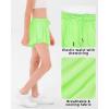 imageStelle Girls Flowy Shorts with Pockets Athletic Running Skirt High Waist Butterfly 2 in 1 Sports Short 516 YearsNeon Yellow