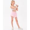 imageStelle Girls Flowy Shorts with Pockets Athletic Running Skirt High Waist Butterfly 2 in 1 Sports Short 516 YearsPink