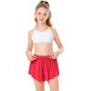 imageStelle Girls Flowy Shorts with Pockets Athletic Running Skirt High Waist Butterfly 2 in 1 Sports Short 516 YearsRaspberry