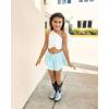 imageStelle Girls Flowy Shorts with Pockets Athletic Running Skirt High Waist Butterfly 2 in 1 Sports Short 516 YearsWhitelight Blueblack