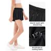 imageStelle Girls Flowy Shorts with Pockets Athletic Running Skirt High Waist Butterfly 2 in 1 Sports Short 516 YearsWhitepinkblack