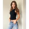imageStelle Ribbed Tank Tops for Women High Neck Sleeveless Cami Stretch Slim Top Casual Workout Basic TshirtBlack