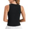 imageStelle Ribbed Tank Tops for Women High Neck Sleeveless Cami Stretch Slim Top Casual Workout Basic TshirtBlack