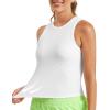 imageStelle Ribbed Tank Tops for Women High Neck Sleeveless Cami Stretch Slim Top Casual Workout Basic TshirtWhite
